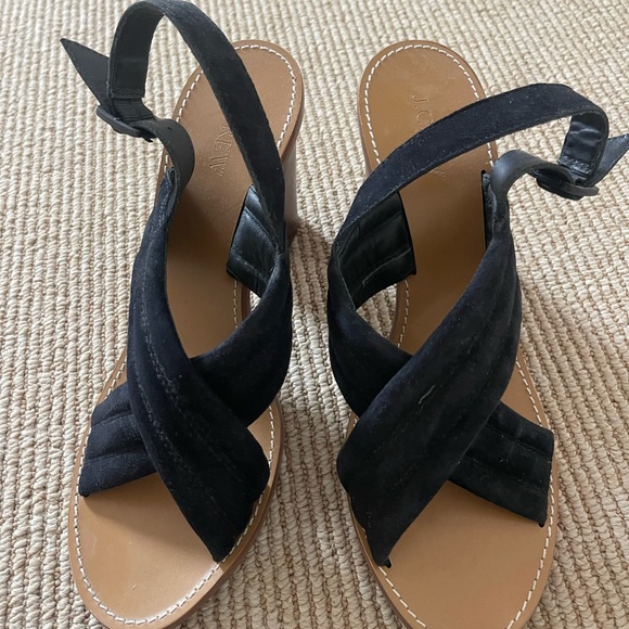 J. Crew Sandals with Black Suede Crisscross Straps - Picture 2 of 10